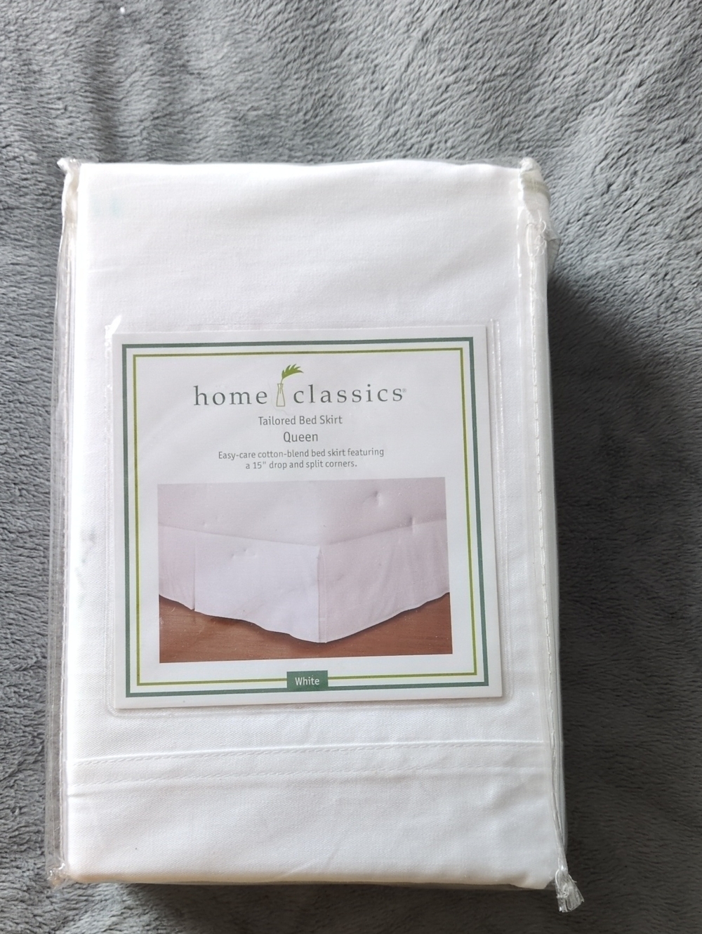 Home Classics White Tailored Bed Skirt - Queen